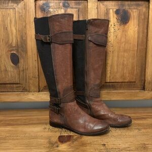 FRYE Women's Anna Gore Tall Buffalo Leather Riding Boot